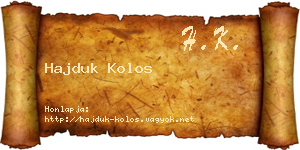 Hajduk Kolos névjegykártya